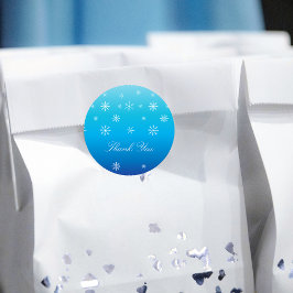 Blue Winter Wonderland Sneeuwvlok Baby Dank je Ronde Sticker