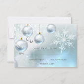 Blue Winter Wonderland Snow Scene RSVP Weddenschap (Voorkant)