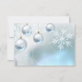 Blue Winter Wonderland Snow Scene RSVP Weddenschap (Achterkant)