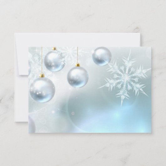 Blue Winter Wonderland Snow Scene RSVP Weddenschap (Achterkant)