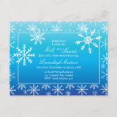 Blue Winter Wonderland Snowflake Baby shower Briefkaart (Voorkant)