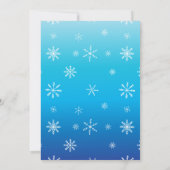 Blue Winter Wonderland Snowflake Baby shower Kaart (Achterkant)