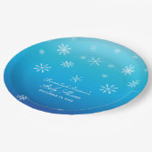 Blue Winter Wonderland Snowflake Baby shower Papieren Bordje (Gekanteld)