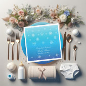 Blue Winter Wonderland Snowflake Baby shower Servet