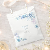 Blue Winter Wonderland Snowflake First Birthday Bedankzakje (Geknipt)