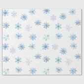 Blue Winter Wonderland Snowflake First Birthday Wr Cadeaupapier (Vlak)