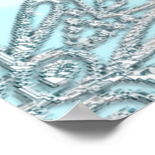 Blue Winter Wonderland Snowflakes Weddenschap Poster (Hoek)