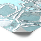 Blue Winter Wonderland Snowflakes Weddenschap Welk Poster (Hoek)