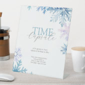 Blue Winter Wonderland Time Capsule Sign Reclamebord Met Voetstuk (Insitu)