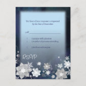 Blue Winter Wonderland Wedding RSVP Uitnodiging Briefkaart (Voorkant)
