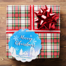 Blue Winter Wonderland White Snowy House Vakantie