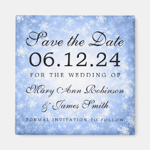 Blue Winter Wonderland Winter Save the Date Magneet