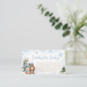 Blue Winter Woodland Dieren Boeken voor Baby Informatiekaartje (Staand voorkant)