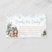 Blue Winter Woodland Dieren Boeken voor Baby Informatiekaartje (Voorkant)