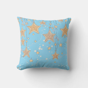 Blue Wish Star Sierkussen   Sky & Gold Starry Cu