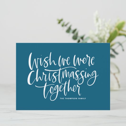 Blue Wish We waren samen met het script aan het kl Feestdagenkaart (Staand voorkant)