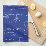 Blue Wiskunde Formulas Vergelijkingen Handgeschrev Theedoek<br><div class="desc">Eenvoudig blauw wiskunde patroon keukenhanddoek. Geweldig cadeau voor wiskunde docenten, afgestudeerden en pensionering! Geïllustreerd en ontworpen door Patricia Alvarez.</div>
