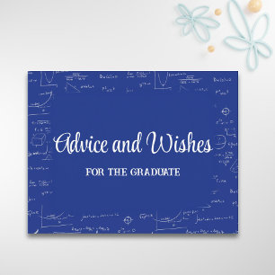 Blue Wiskunde Graduation Party Advies voor Afstude Informatiekaartje