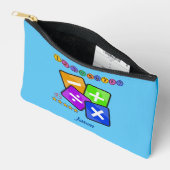 Blue Wiskunde thema potlood en toiletartikelen Etui (Open)