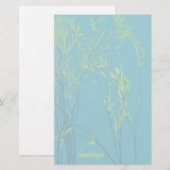 Blue Wispy Trees with Yellow Leaves Voeg Jouw name Briefpapier (Voorkant / Achterkant)