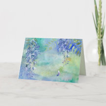Blue Wisteria Art All Occasion Wenskaart