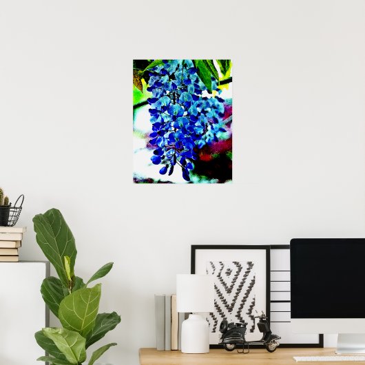 Blue Wisteria Poster (Thuiskantoor)