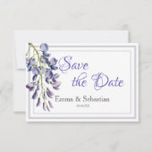 Blue Wisteria Save the Date Kaart (Voorkant)