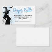 Blue Witch Baby shower Luier Raffle Informatiekaartje (Voorkant / Achterkant)