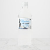 Blue Witch Baby shower Waterfles Etiket (Voorkant)