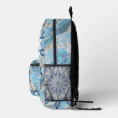  Blue Witchy Floral Mandala Jouw namen toevoegen Bedrukte Rugzak (Rechts)