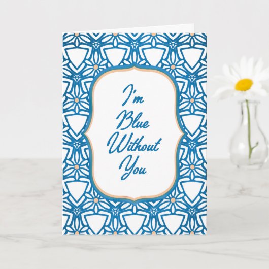 Blue Without You Miss You Card Kaart (Kleine Plant)
