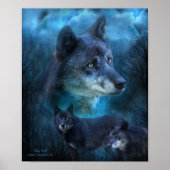 Blue Wolf Art Poster/Print Poster (Voorkant)