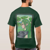 Blue Wolf Fantasy Magic Celtic Irish Fairy Elf T-shirt (Achterkant)