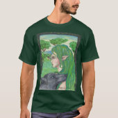 Blue Wolf Fantasy Magic Celtic Irish Fairy Elf T-shirt (Voorkant)