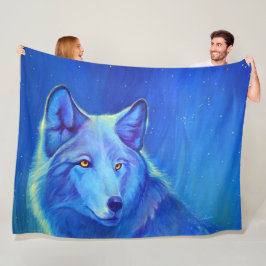 Blue Wolf Fleece Blankets | Unieke cadeautjes Deken