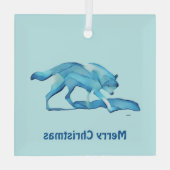 Blue Wolf Glass Ornament (Achterkant)