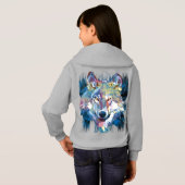 Blue Wolf Hoodie | Kleurrijke Wolf Terug Afdrukhoo (Achterkant volledig)