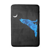 Blue Wolf Howling bij Moon Badmat (Voorkant Verticaal)