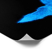 Blue Wolf Howling bij Moon Poster (Hoek)