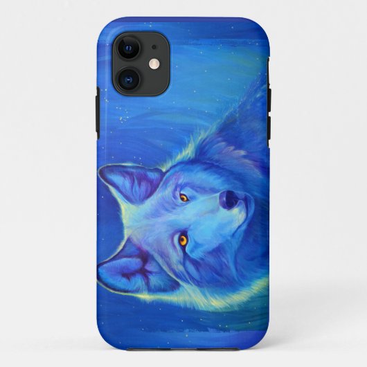 Blue Wolf iPhone 5 / 5S Aangepast Hoesje | Wolfont (Achterkant)