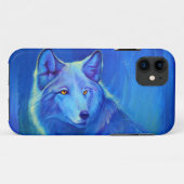 Blue Wolf iPhone 5 / 5S Aangepast Hoesje | Wolfont (Achterkant (horizontaal))