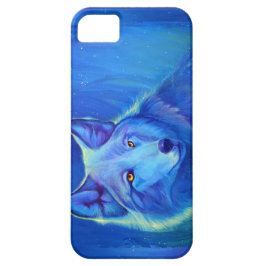 Blue Wolf iPhone 5 / 5S Aangepast Hoesje | Wolfont