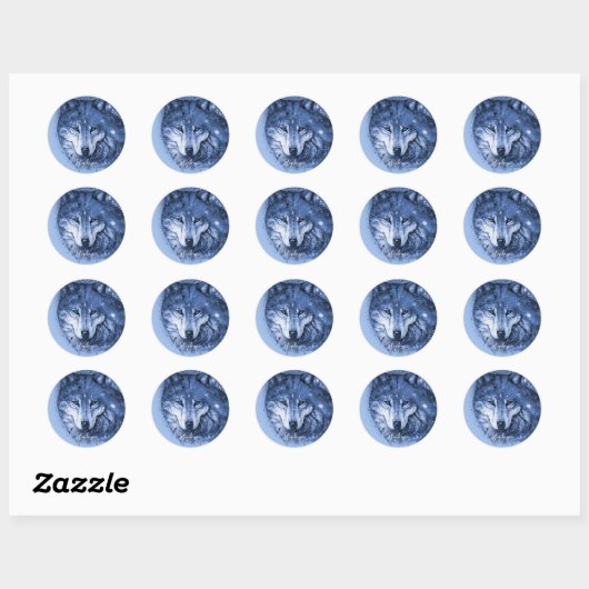Blue Wolf Name Persoonlijke Sticker (Vel)