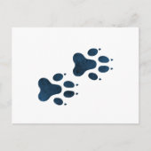 Blue Wolf Pawprints Briefkaart (Voorkant)