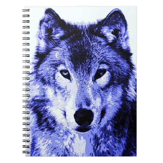 Blue Wolf Portrait Notitieboek (Voorkant)