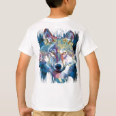 Blue Wolf T-Shirt | Colorful Wolf Drawing (Achterkant)