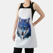 Blue Wolfdog sticker stickers Schort (Insitu)