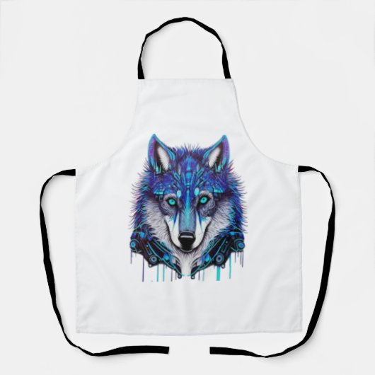 Blue Wolfdog sticker stickers Schort (Voorkant)