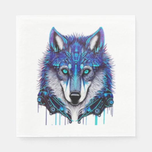 Blue Wolfdog sticker stickers Servet (Voorkant)