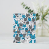 Blue Wolfie Briefkaart (Staand voorkant)